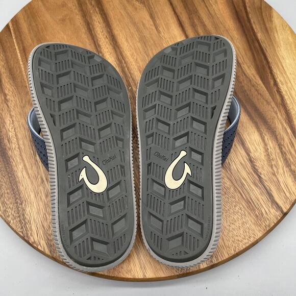 OluKai Ulele Sandals Mens Size 8 Gray Blue Flip Flops Thong Beach Casual Shoes main image 6